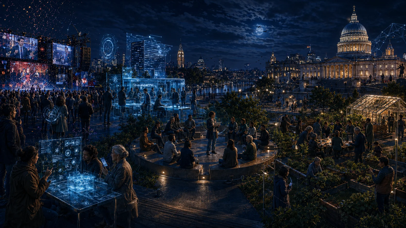 Place civique nocturne - version night de l'image d'accueil